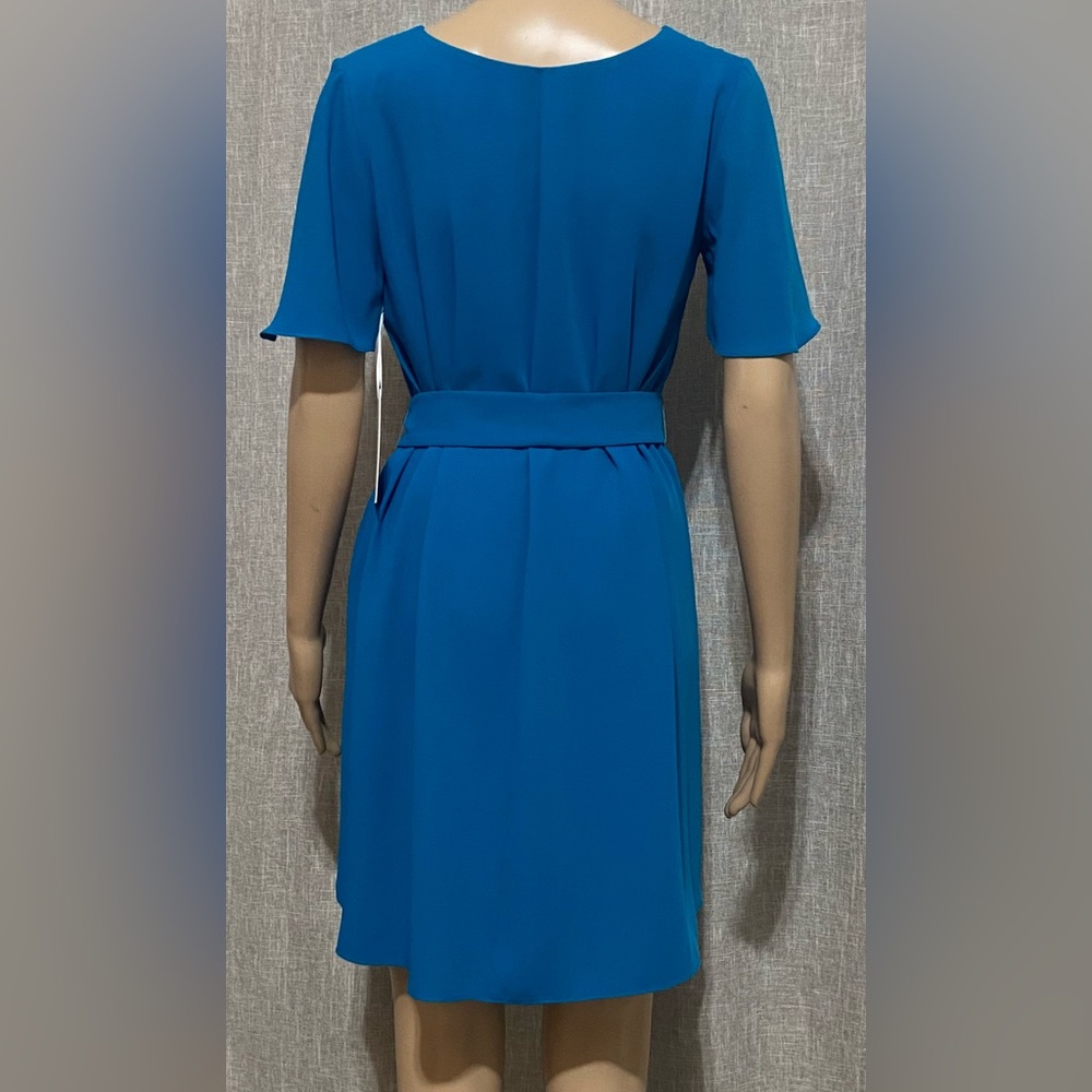 New”Amanda Uprichard Copely Blue Belted Mini Dress-Size:P/SMALL- in turquoise - Picture 3 of 5